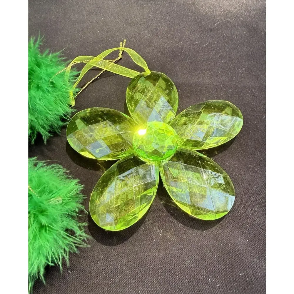 3 Vintage Department 56 Whimsical Green Christmas ornaments -Lo10